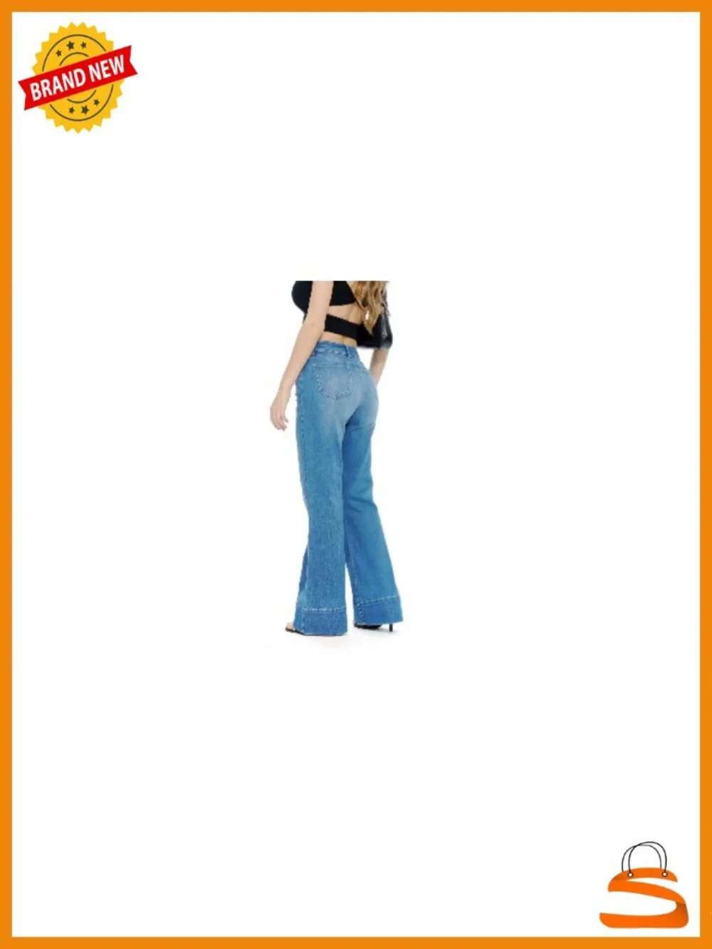 High Waist Flare Bell Bottom Wide Leg Stretch Denim Jeans